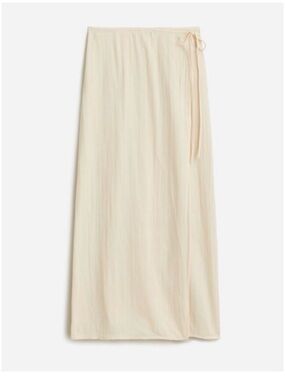 J. Crew side tie airy beach skirt/ swim coverup cream cotton M